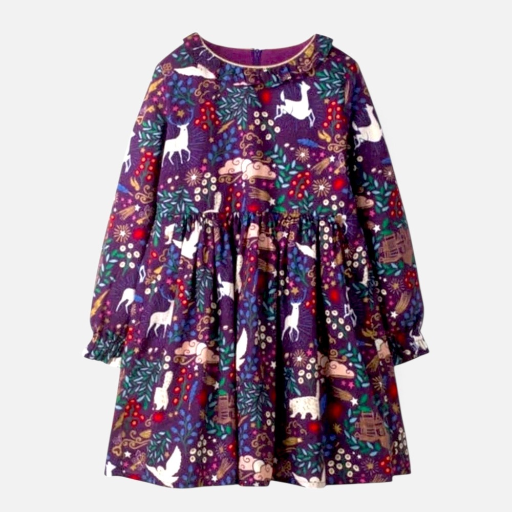 Mini Boden x Harry Potter Forbidden Forest Purple Dress Girls 2-3Y